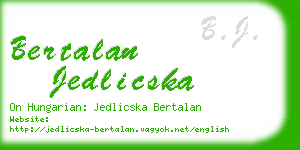 bertalan jedlicska business card